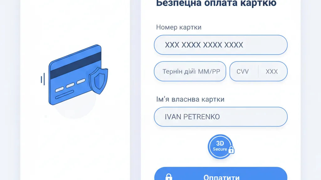 Вибір способу оплати на сторінці бронювання